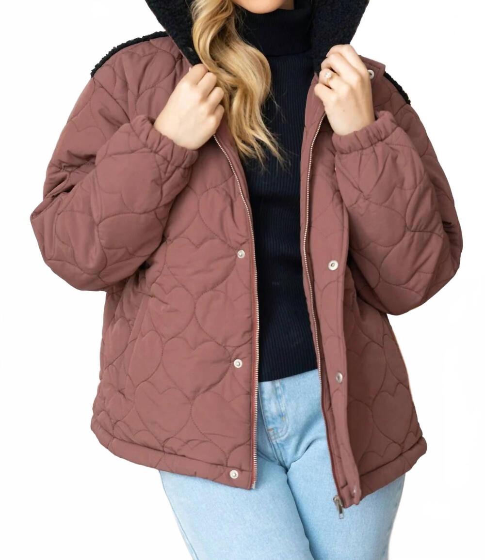 NEW WHITE BIRCH women's quilted puffer jacket in brown